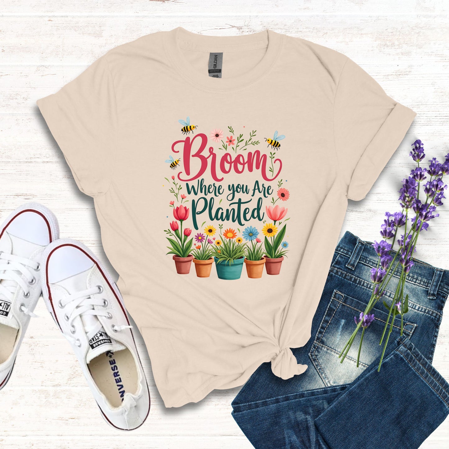 Broom Where You Are Planted Tee