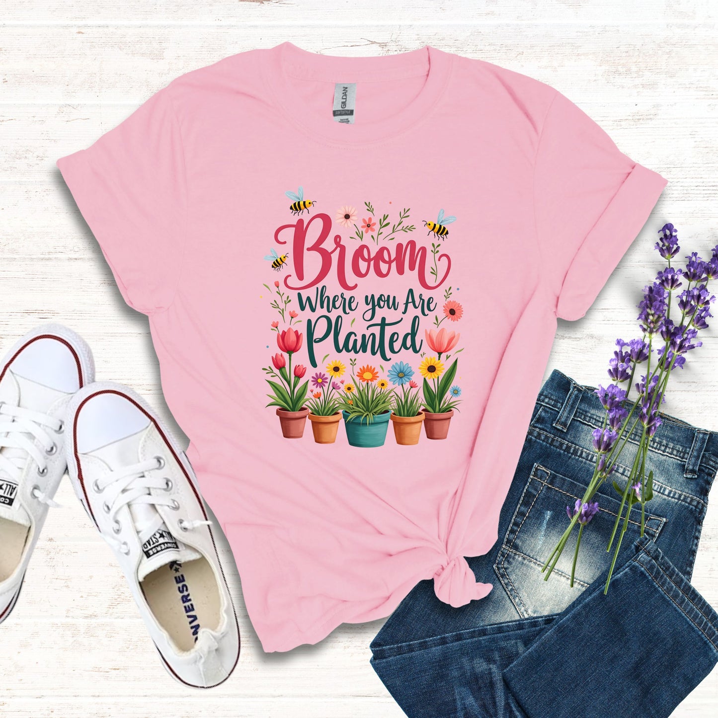 Broom Where You Are Planted Tee